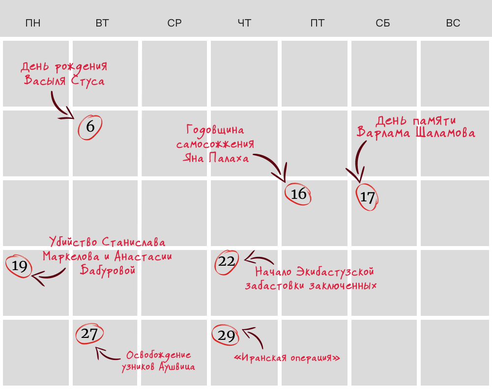 Календарь мемориактивизма.
